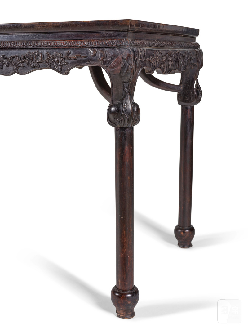 清 十九世紀 紅木半桌 | GRANDE TABLE EN HONGMU SCULPTÉ, BANZHUO - 图9